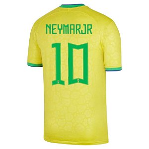Nova Camisa Brasil 1 Amarela Neymar Jr 10 Torcedor 2022 / 2023