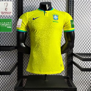 Nova Camisa Edição Jogador Brasil 1 Amarela Com Patch Copa Do Mundo 2022 / 2023