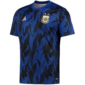 Nova Camisa Argentina Pré-Jogo Torcedor Masculina 2022