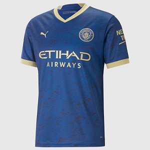 Camisa Manchester City Ano Novo Chinês Azul Torcedor Masculina 2023 / 2024