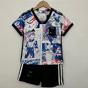 Novo Kit Infantil Japão Anime Branco Camisa e Short 2023 / 2024 - 021 Sport  | Maior Variedade de Camisas de Futebol | 12% Off no Pix e Frete Grátis
