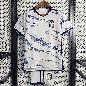Novo Kit Infantil Itália 2 Branco Camisa e Short 2023 / 2024