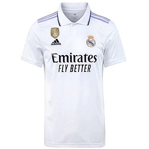 Nova Camisa Real Madrid 1 Patch Mundial Torcedor Masculina 2023