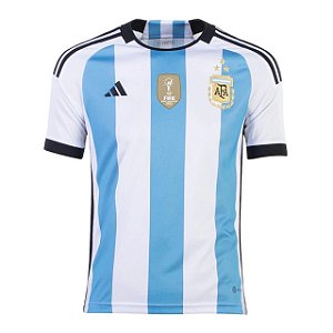 Camisa Argentina 1 Com Patch Campeão do Mundo 2022