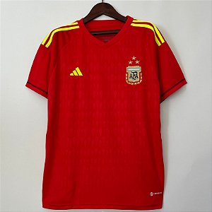 Nova Camisa Argentina Goleiro Vermelha Torcedor Masculina 2023 / 2024