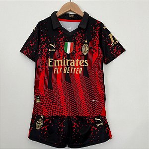 Novo Kit Infantil Milan 4 Camisa e Short  2023 / 2024