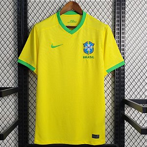 Nova Camisa Brasil 1 Amarela Torcedor Masculina 2023 / 2024