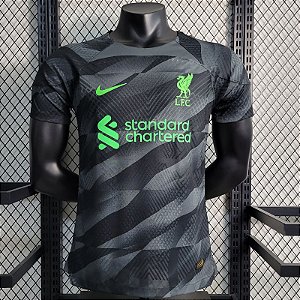 Nova Camisa Edição Jogador Liverpool Goleiro Preta 2023 / 2024