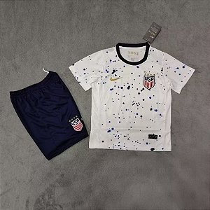 Novo Kit Infantil Estados Unidos 1 Camisa e Short  2023 / 2024