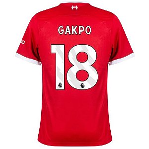 Nova Camisa Liverpool 1 Gakpo 18 Torcedor 2023 / 2024