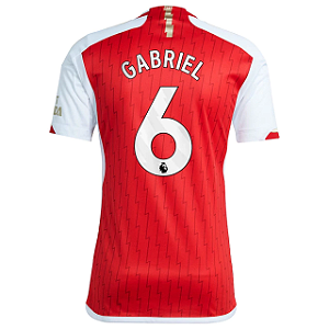 Nova Camisa Arsenal 1 Gabriel 6 Torcedor 2023 / 2024