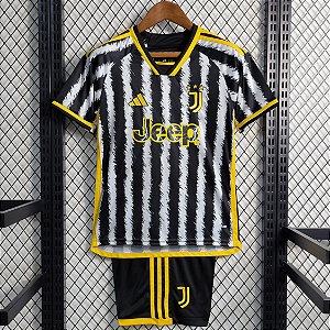Novo Kit Infantil Juventus 1 Camisa e Short  2023 / 2024