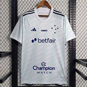 Nova Camisa Cruzeiro 2 Com Todos Patrocínios Branca Torcedor Masculina 2023 / 2024