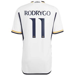 Nova Camisa Real Madrid 1 Rodrygo 11 Torcedor 2023 / 2024
