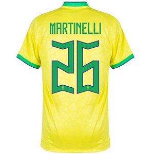 Nova Camisa Brasil 1 Amarela Martinelli 26 Torcedor 2022 / 2023
