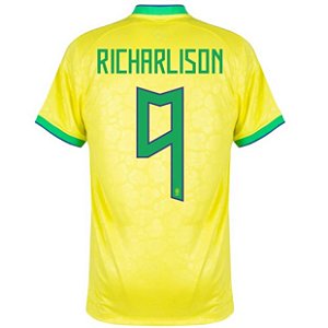 Nova Camisa Brasil 1 Amarela Richarlison 9 Torcedor 2022 / 2023