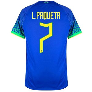 Nova Camisa Brasil 2 L.Paqueta 7 Torcedor 2022 / 2023