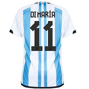 Nova Camisa Argentina 1 Di Maria 11 Torcedor 2022 / 2023