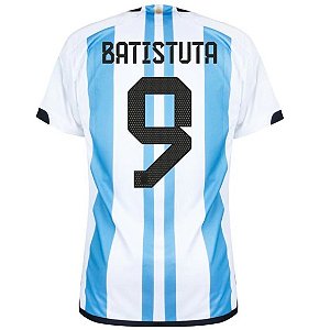 Nova Camisa Argentina 1 Batistuta 9 Torcedor 2022 / 2023