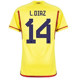 Nova Camisa Colômbia 1 L.Diaz 14 Torcedor 2022 / 2023