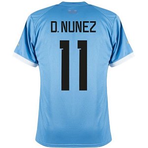Nova Camisa Uruguai D.Nunez 11 Torcedor 2022 / 2023
