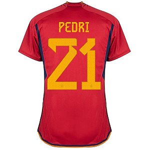 Camisa Espanha 1 Pedri 21 Torcedor 2022 / 2023