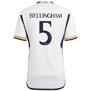 Nova Camisa Real Madrid 1 Bellingham 5 Torcedor 2023 / 2024