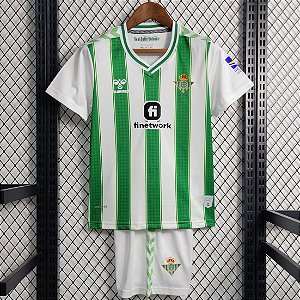Novo Kit Infantil Real Betis 1 Camisa e Short  2023 / 2024