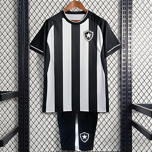 Kit Infantil Botafogo Preto E Branco Camisa e Short