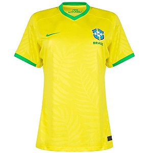 Nova Camisa Feminina Brasil 1 Amarela 2023 / 2024