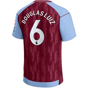 Nova Camisa Aston Villa 1 Douglas Luiz 6 Torcedor 2023 / 2024