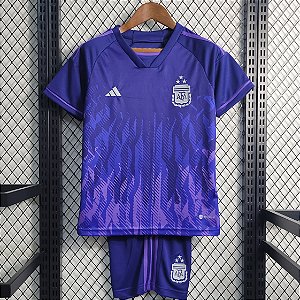 Kit Infantil Argentina 2 Camisa e Short  2022 / 2023