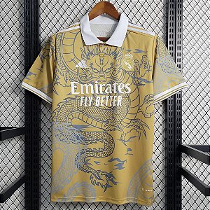 Nova Camisa Real Madrid Edição Especial Dourada Torcedor Masculina 2023 / 2024