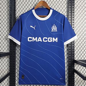 Nova Camisa Olympique de Marseille 2 Azul Torcedor Masculina 2023 / 2024