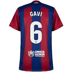 Nova Camisa Barcelona 1 Gavi 6 Torcedor 2023 / 2024