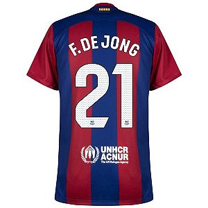 Nova Camisa Barcelona 1 F. de Jong 21 Torcedor 2023 / 2024