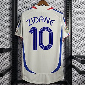 Camisa Retrô França 2 Zidane 10 Torcedor 2006