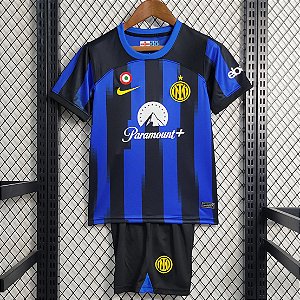 Novo Kit Infantil Inter De Milão 1 Camisa e Short  2023 / 2024