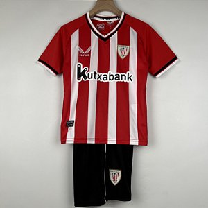 Novo Kit Infantil Athletic Bilbao 1 Camisa e Short  2023 / 2024