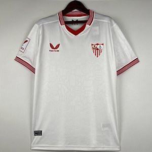 Nova Camisa Sevilla 1 Branca Torcedor Masculina 2023 / 2024