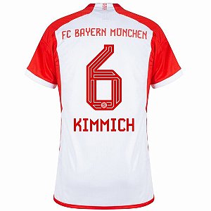 Nova Camisa Bayern De Munique 1 Branca Kimmich 6 Torcedor 2023 / 2024