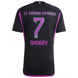 Nova Camisa Bayern De Munique 2 Preta Gnabry 7 Torcedor 2023 / 2024