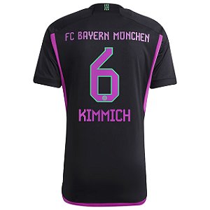 Nova Camisa Bayern De Munique 2 Preta Kimmich 6 Torcedor 2023 / 2024
