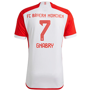 Nova Camisa Bayern De Munique 1 Branca Gnabry 7 Torcedor 2023 / 2024