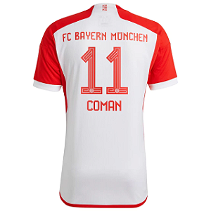 Nova Camisa Bayern De Munique 1 Branca Coman 11 Torcedor 2023 / 2024