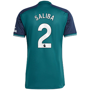 Nova Camisa Arsenal 3 Saliba 2 Torcedor 2023 / 2024
