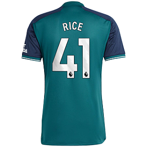 Nova Camisa Arsenal 3 Rice 41 Torcedor 2023 / 2024
