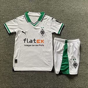 Novo Kit Infantil Borussia Mönchengladbach 1 Camisa e Short 2023 / 2024
