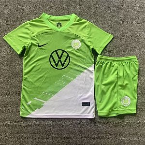 Novo Kit Infantil Wolfsburg 1 Camisa e Short 2023 / 2024