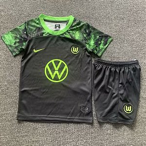 Novo Kit Infantil Wolfsburg 2 Camisa e Short 2023 / 2024